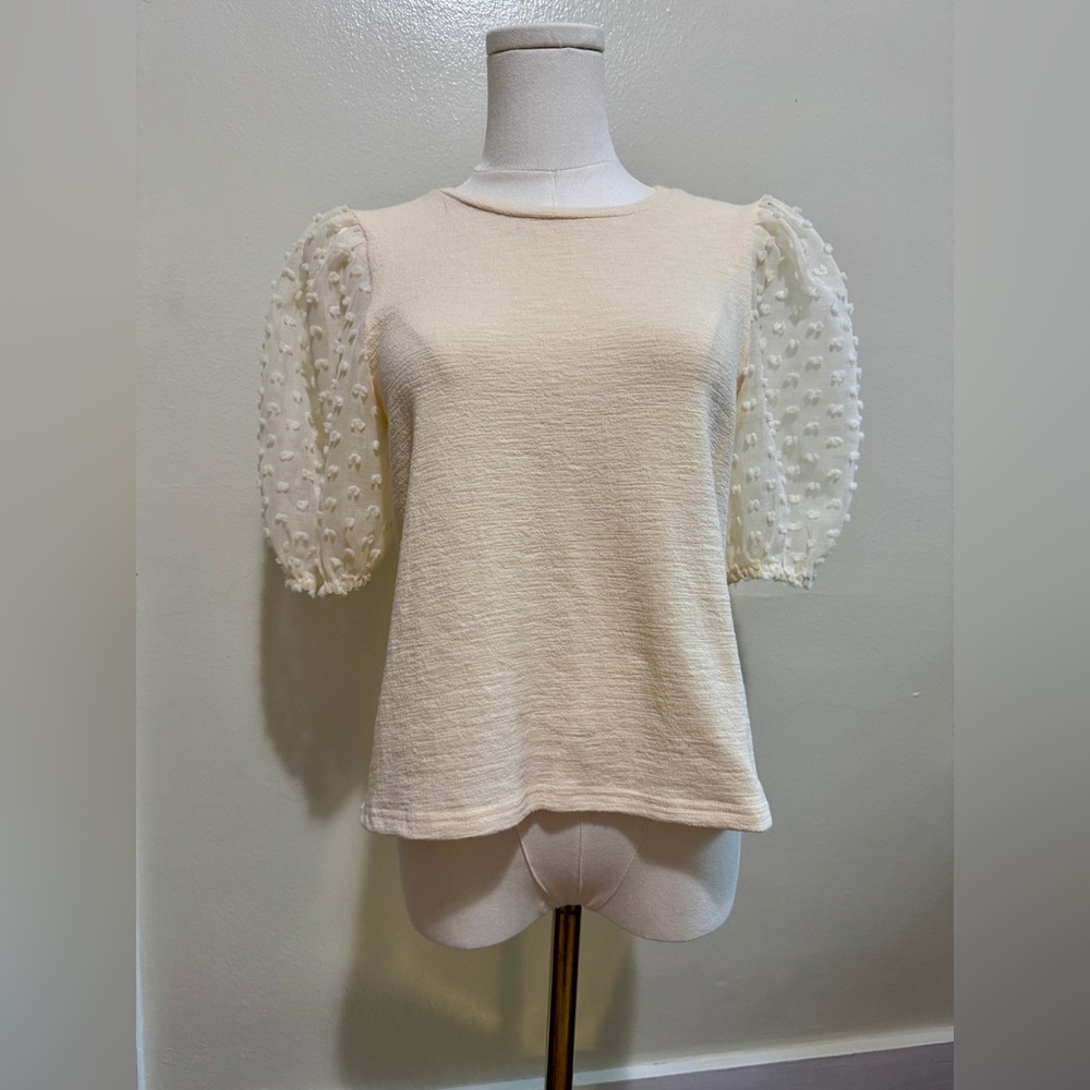 Maeve Cream Puff Sleeve Blouse